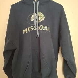 Mossy Oak Men's Black Crewneck Hoodie with Camo Logo